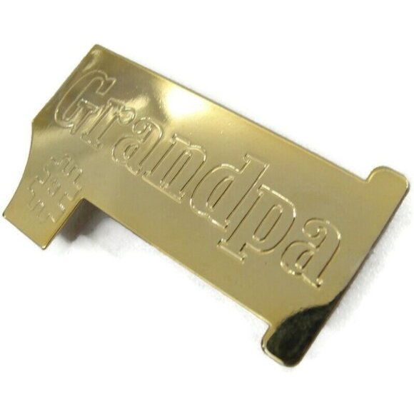 Vintage #1 Grandpa Money Clip Gold Tone Men Wallet ID Credit Card Holder - Picture 1 of 8